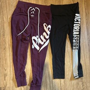 PINK Victoria's Secret Leggings and jogger Set - Maroon and Black
